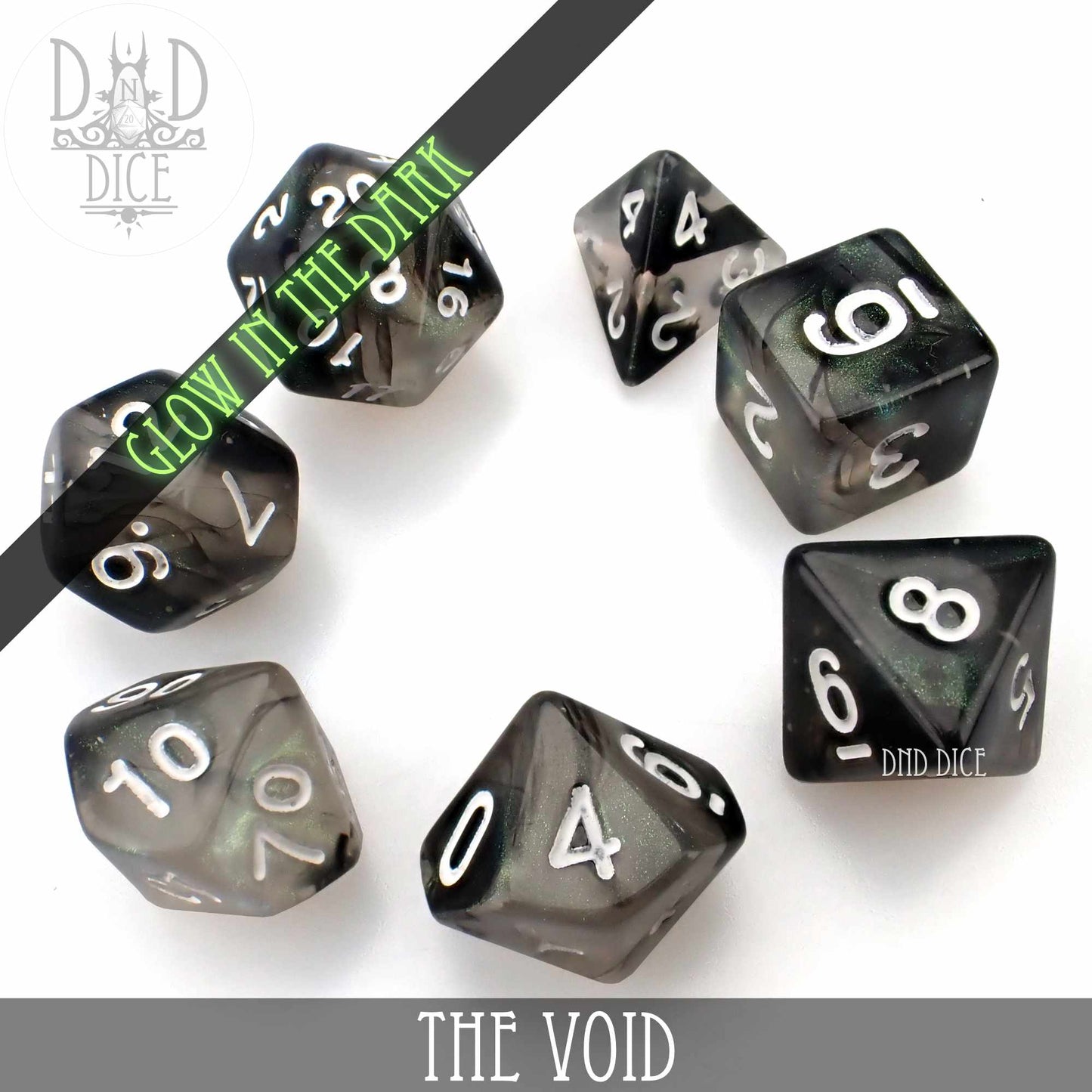 The Void Glow in the Dark Dice Set