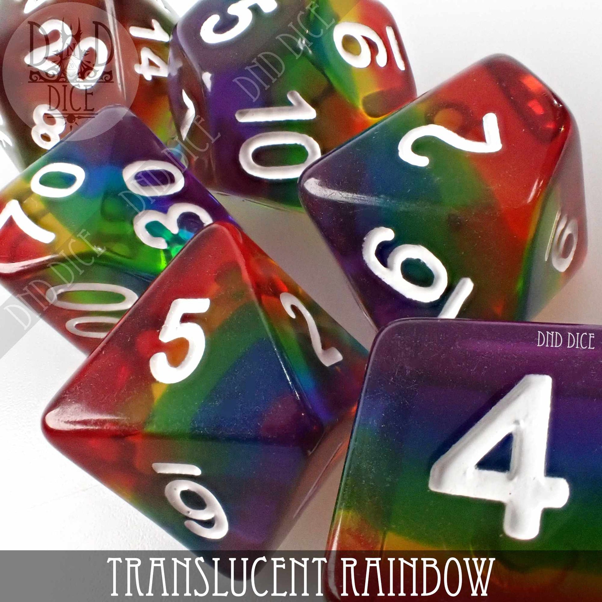 Translucent Rainbow Dice Set