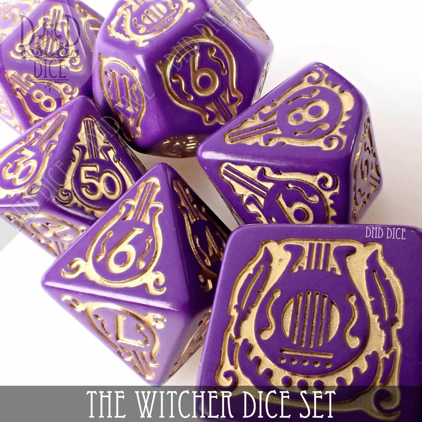 The Witcher Dice Set and Coin - Dandelion / Jaskier - 