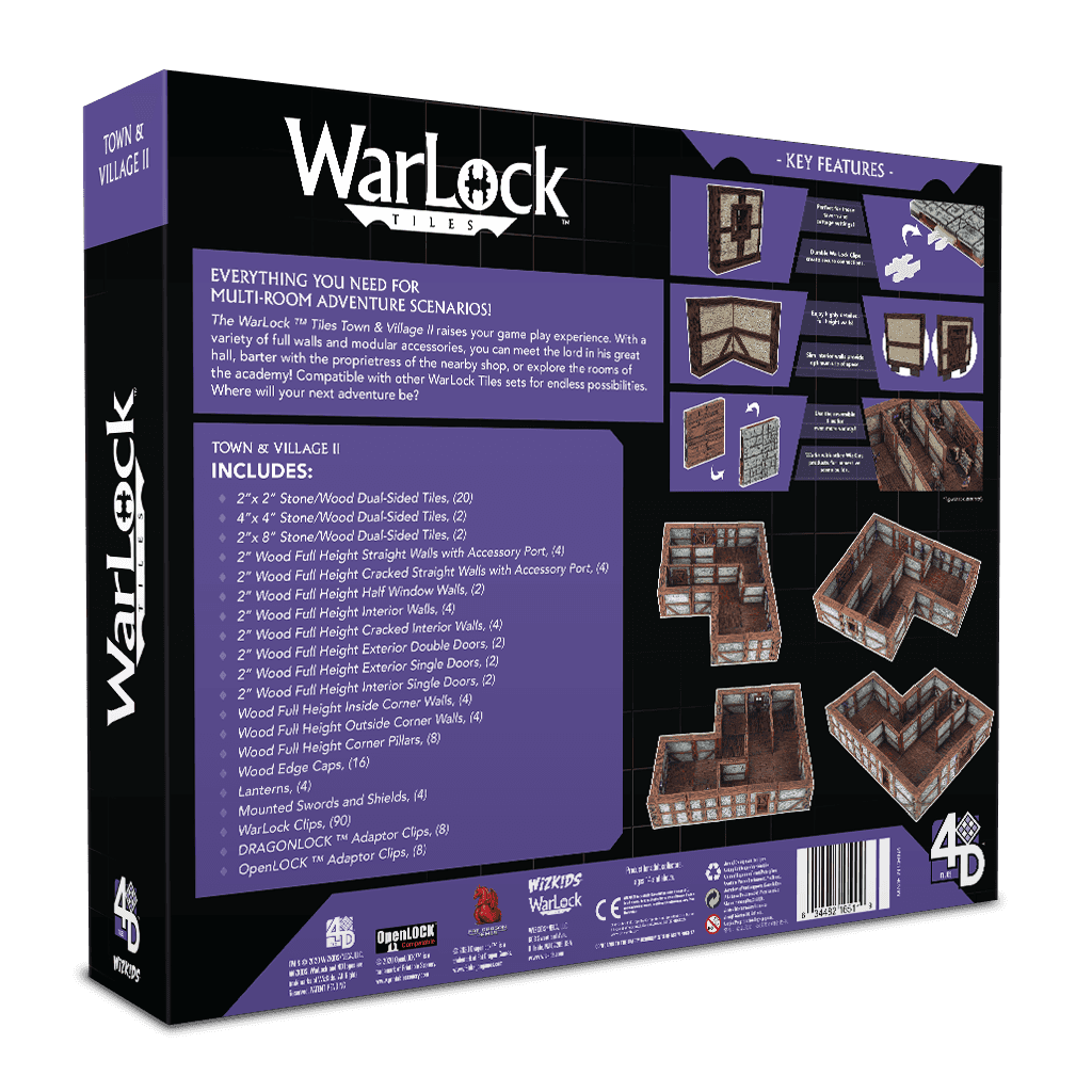 WarLock Tiles: Town & Village II - Full Height Plaster Walls - 
