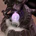 Ceramic Dragon Backflow Incense Burner With Crystal and Stick Holder - 