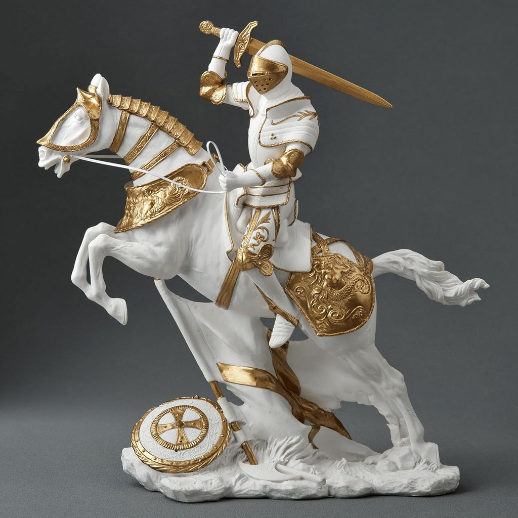 Medieval Knight Cavalry Charge Figurine