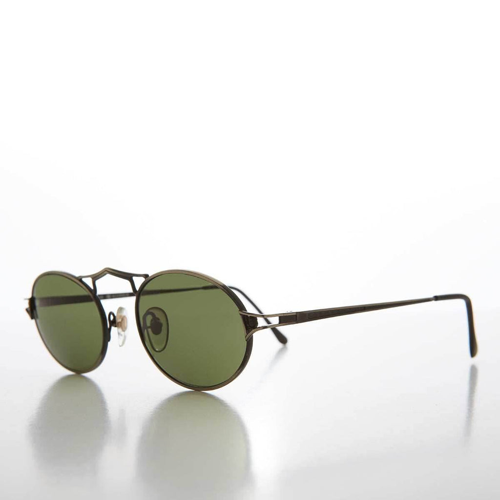 Oval Metal Steampunk Sunglass - Wyman - Silver