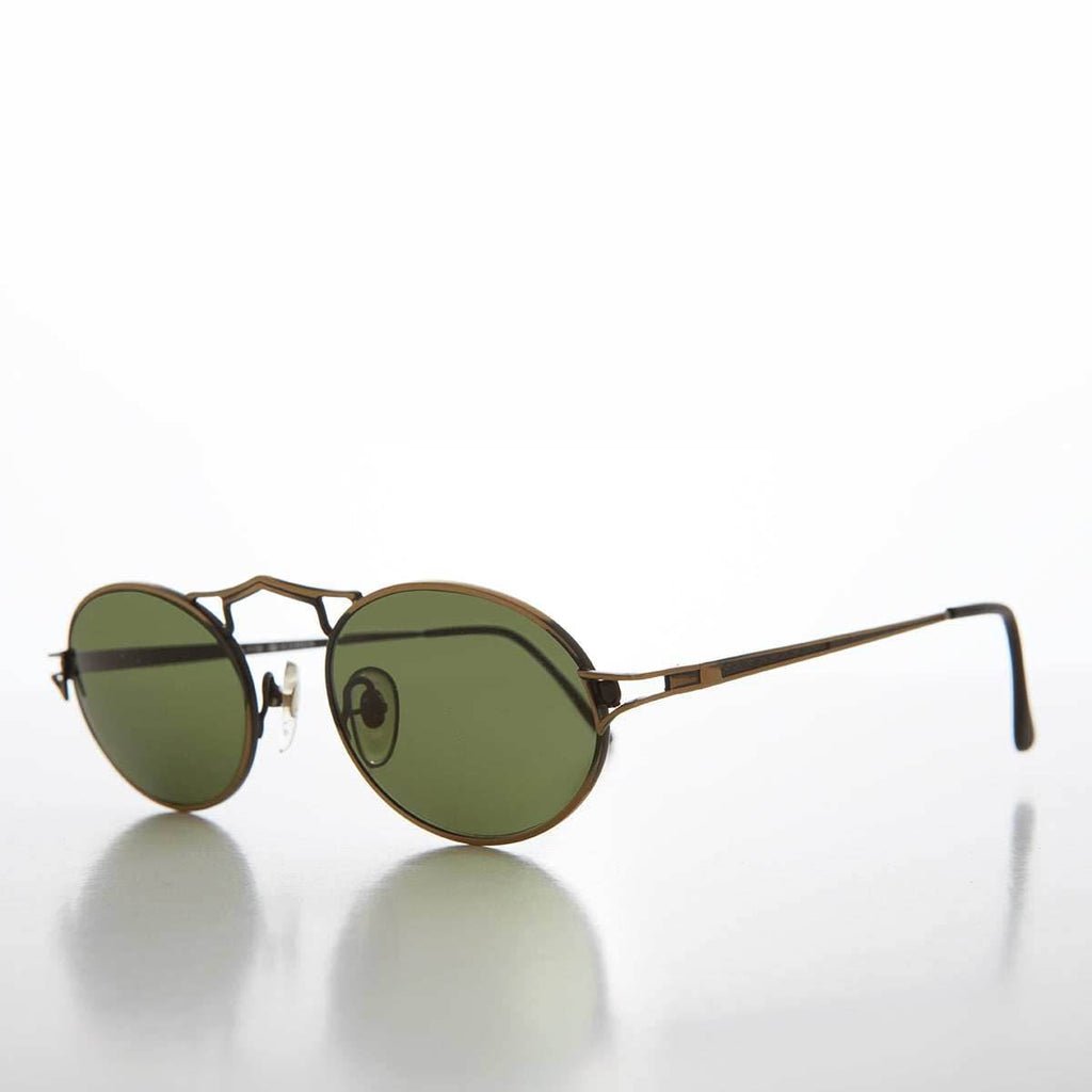 Oval Metal Steampunk Sunglass - Wyman - Silver