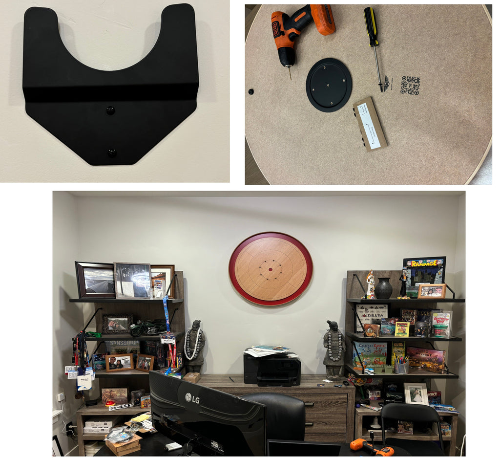 Elite Crokinole Wall Mount Hardware (can be used on standard boards with customization)