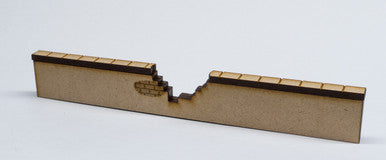 28mm Scale Broken Wall Section - 6" long - 28MMDF571