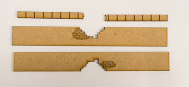 28mm Scale Broken Wall Section - 6" long - 28MMDF571