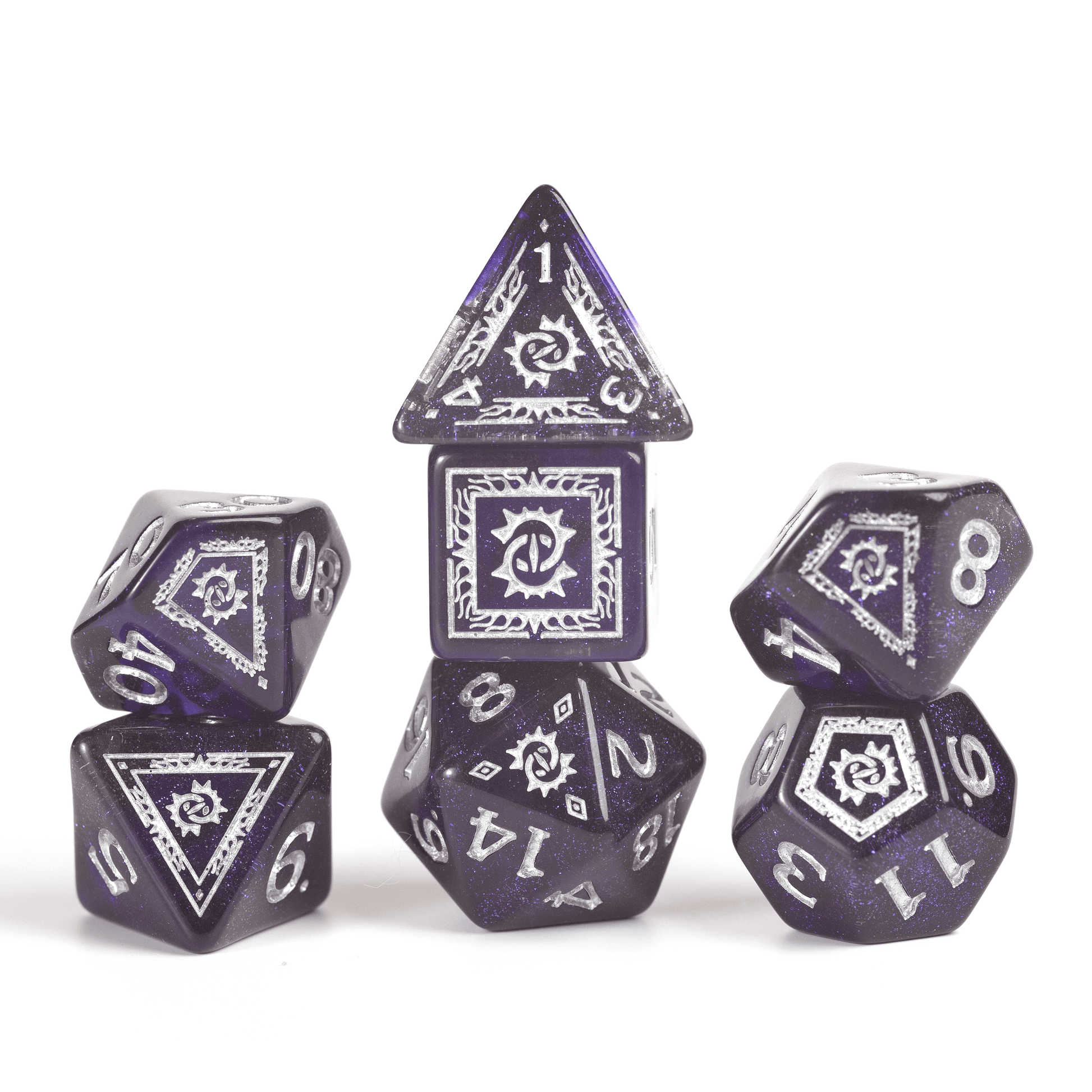 D&D Adventure Dice Set - Warlock Edition | Purple 16pc Collection - 
