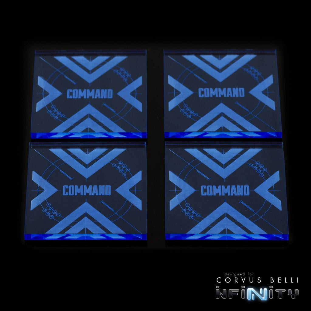 Command Tokens - Fluorescent Blue / 4 Pack