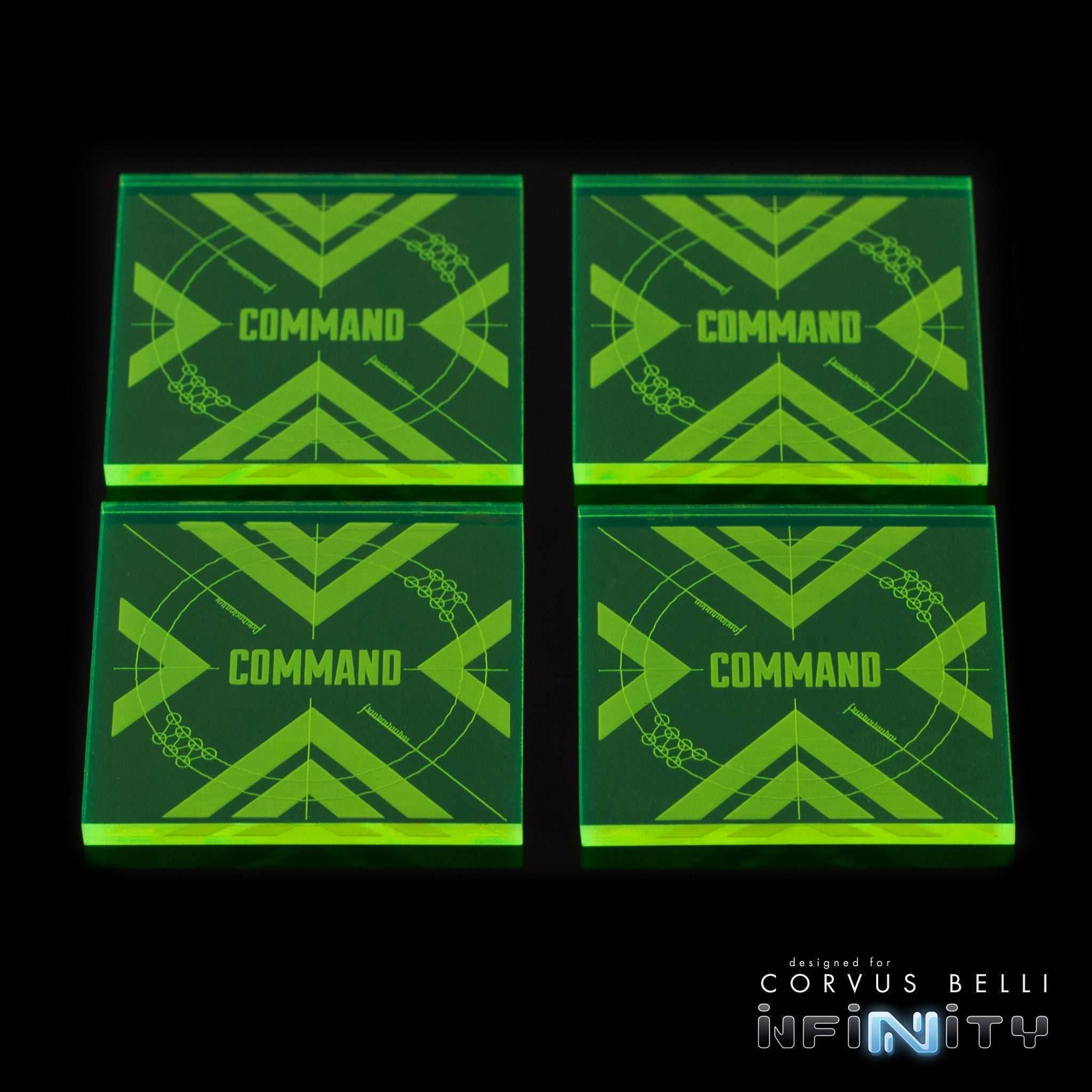 Command Tokens - Fluorescent Green / 4 Pack