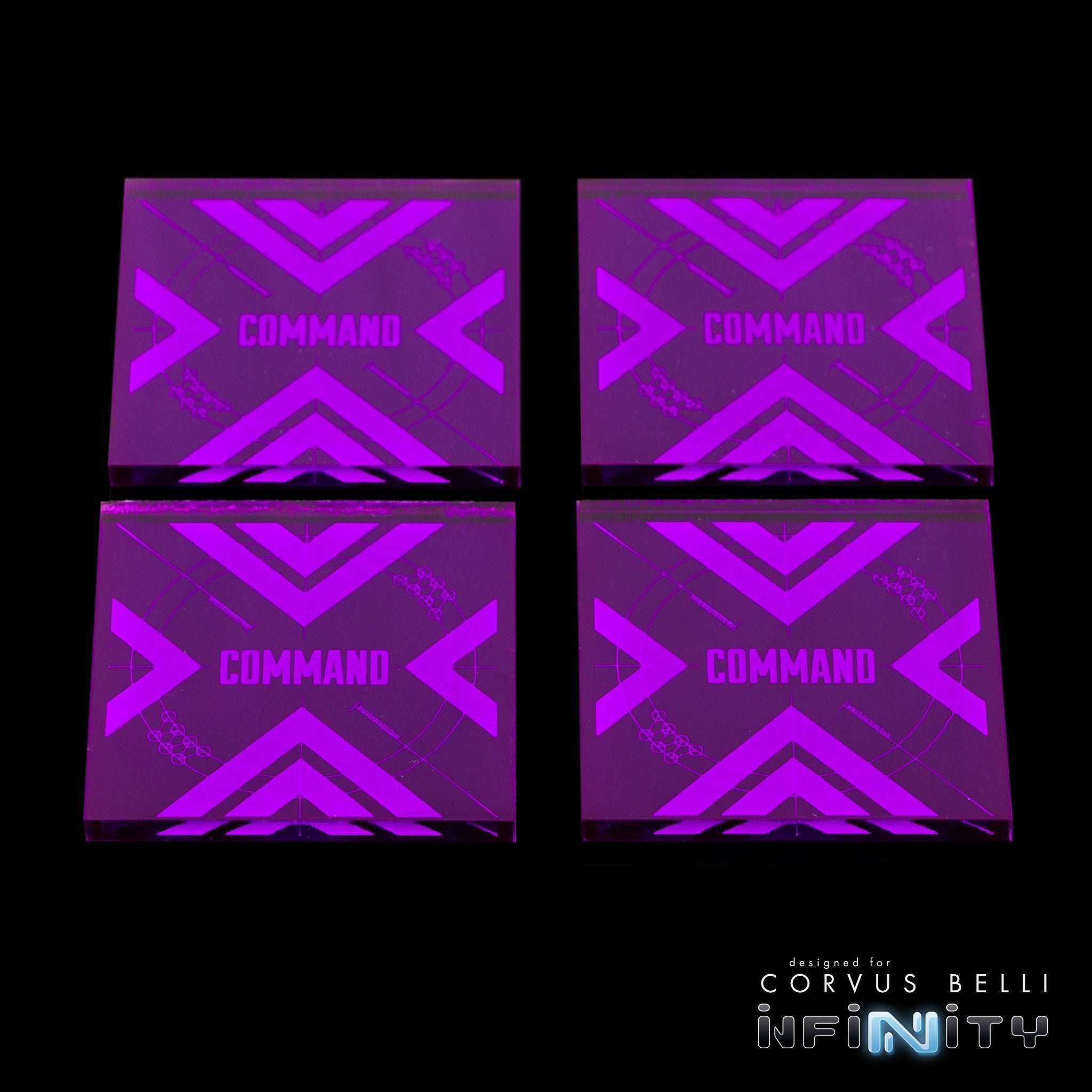 Command Tokens - Fluorescent Blue / 4 Pack