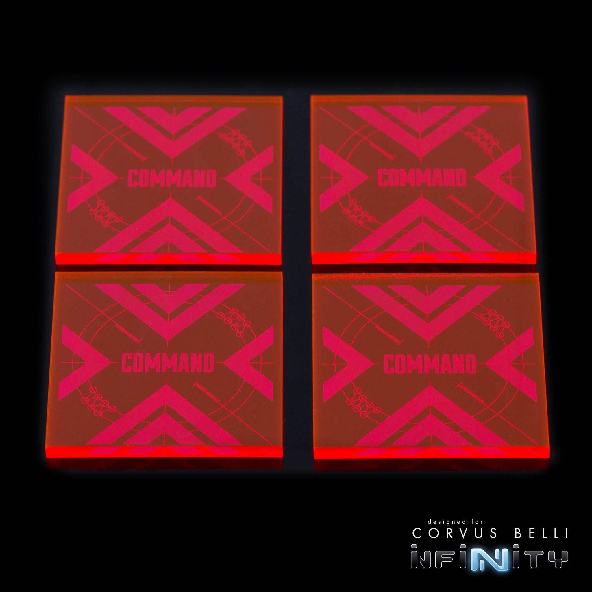 Command Tokens - Fluorescent Red / 4 Pack