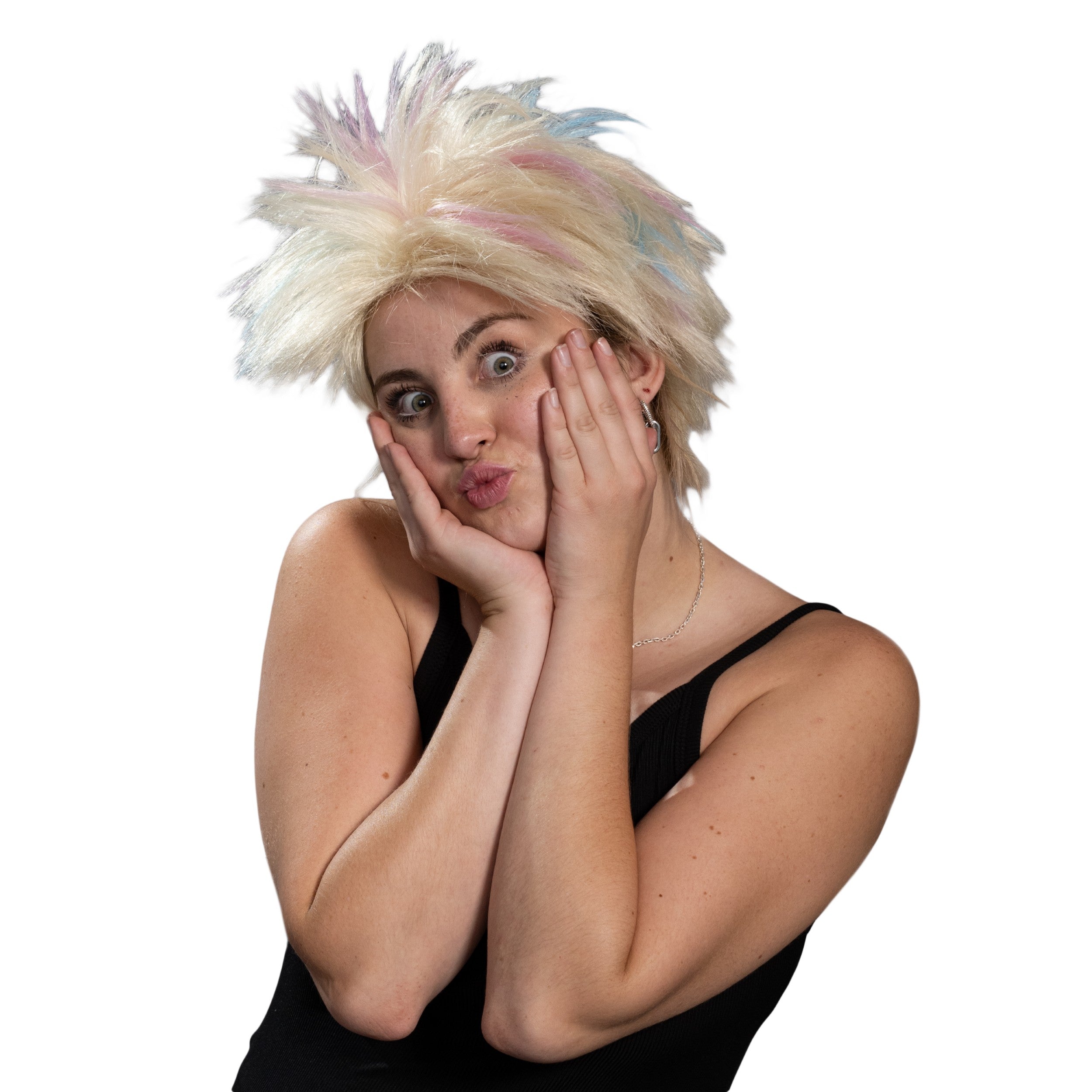 Weird Beauty Doll 1980's Short Hair Punk Halloween Cosplay Costume Blonde Wig