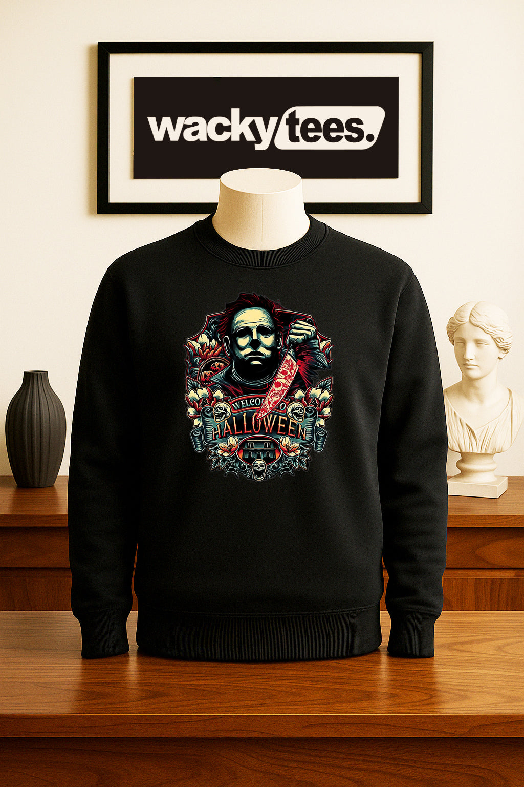 Welcome to Halloween Michael Myers Horror Terror Halloween Graphic Tee Shirt