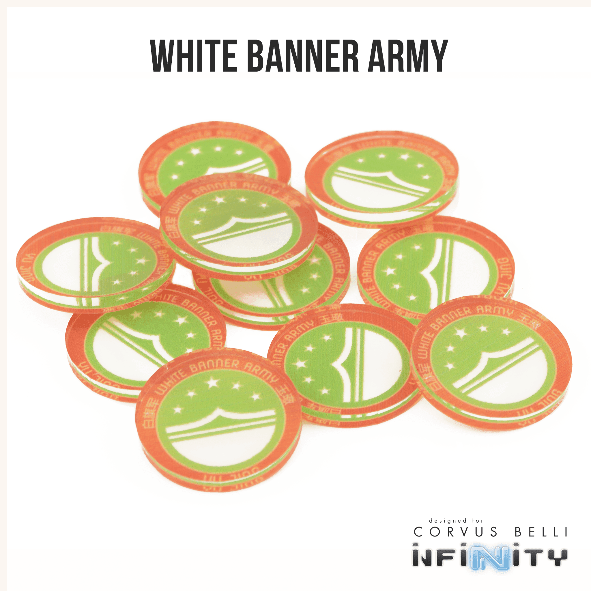 Full Color Infinity Faction Markers, 25mm (Bag of 10) - White Banner Army / 25mm