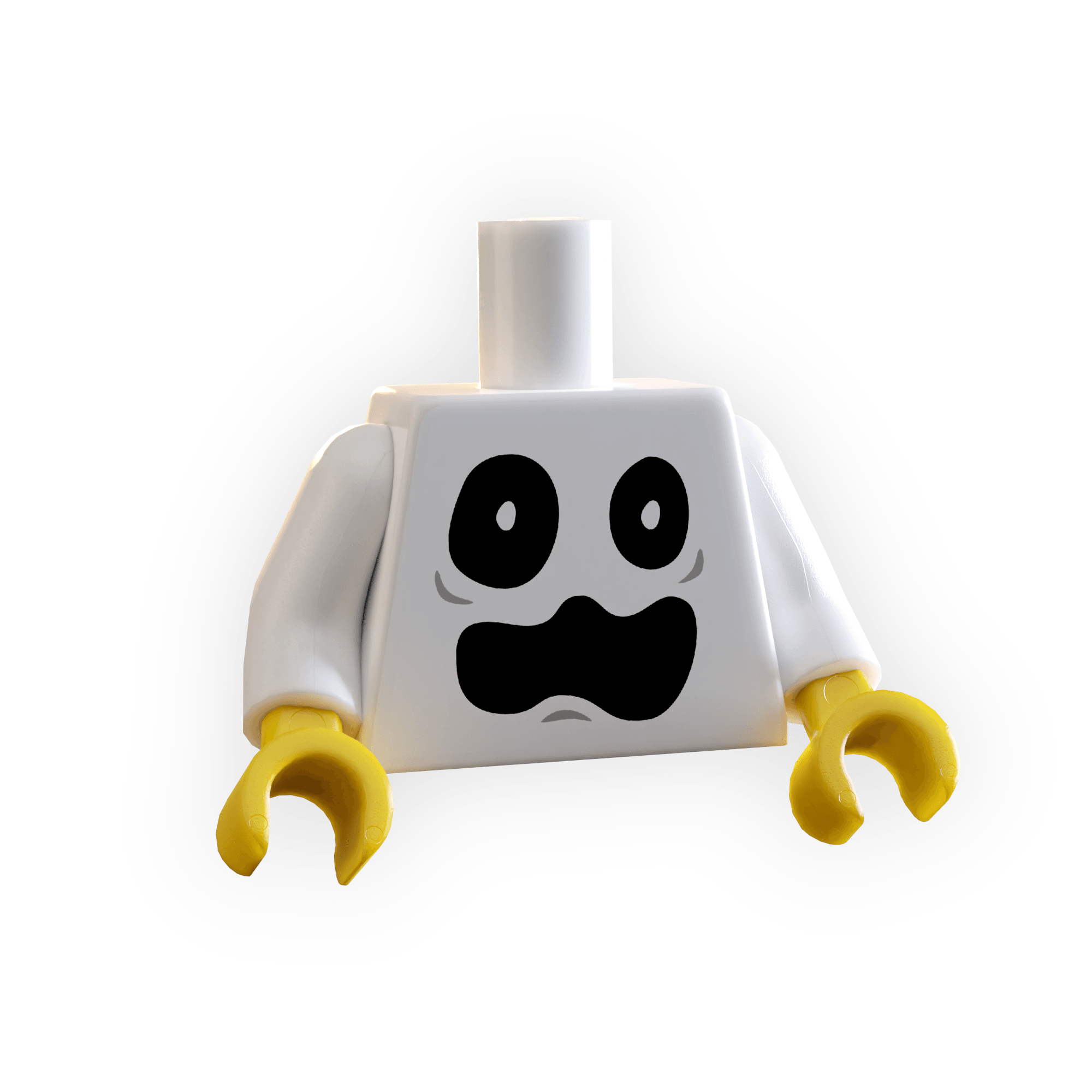 Halloween Ghost Face Minifig Torso made using LEGO parts - 