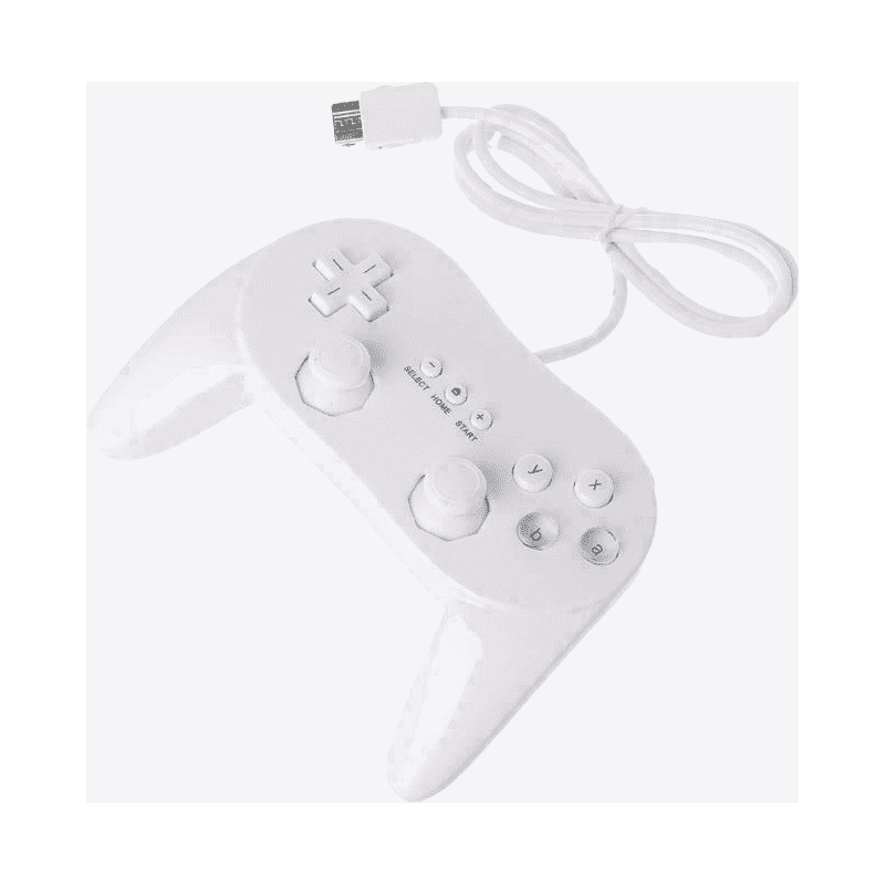 Wired Classic Controller (2) - White (Pro Style) - Wii & Wii-U - 