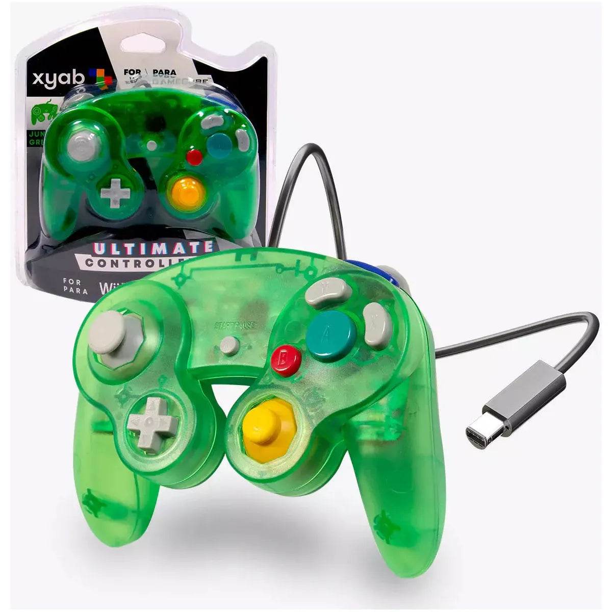 Wired Controller - Compatible With CameCube® / Wii® / Wii U® / Switch® (XYAB) - Jungle Green