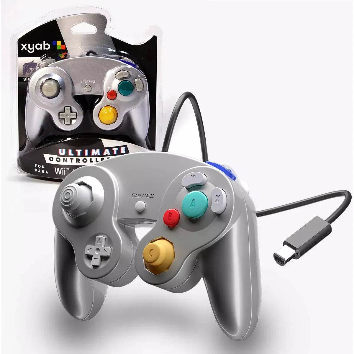 Wired Controller - Compatible With CameCube® / Wii® / Wii U® / Switch® (XYAB) - Silver