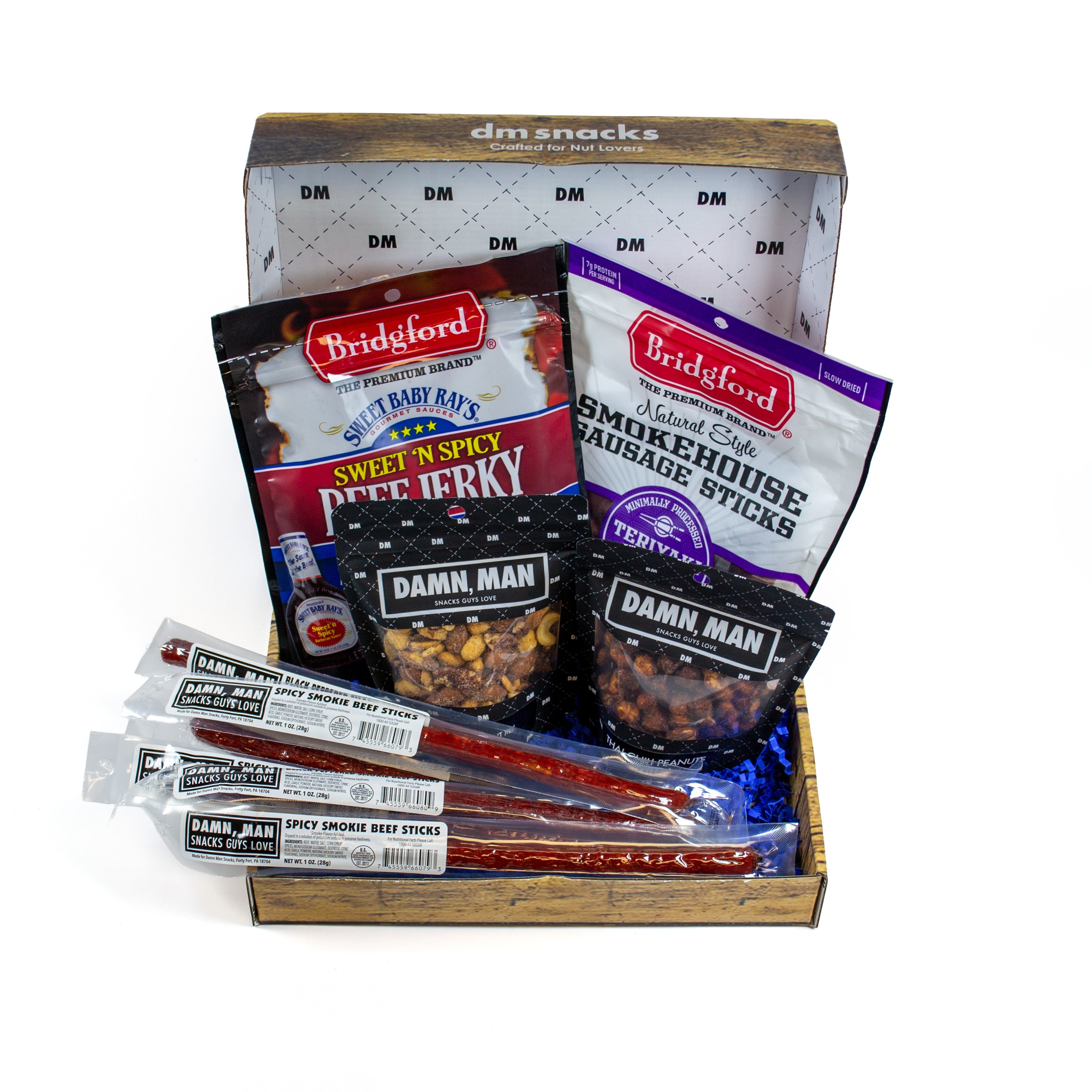 Wise Guy Snack Box – 10 Spicy Gourmet Meat & Nut Gift Set