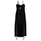 Velvet High Split Cross Dress