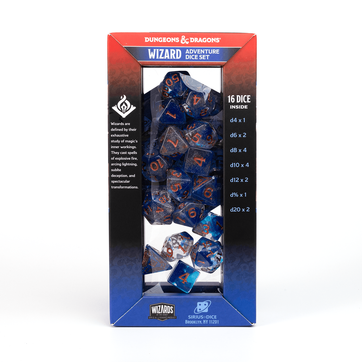 D&D Adventure Dice Set - Wizard Edition | Blue 16pc Collection - 