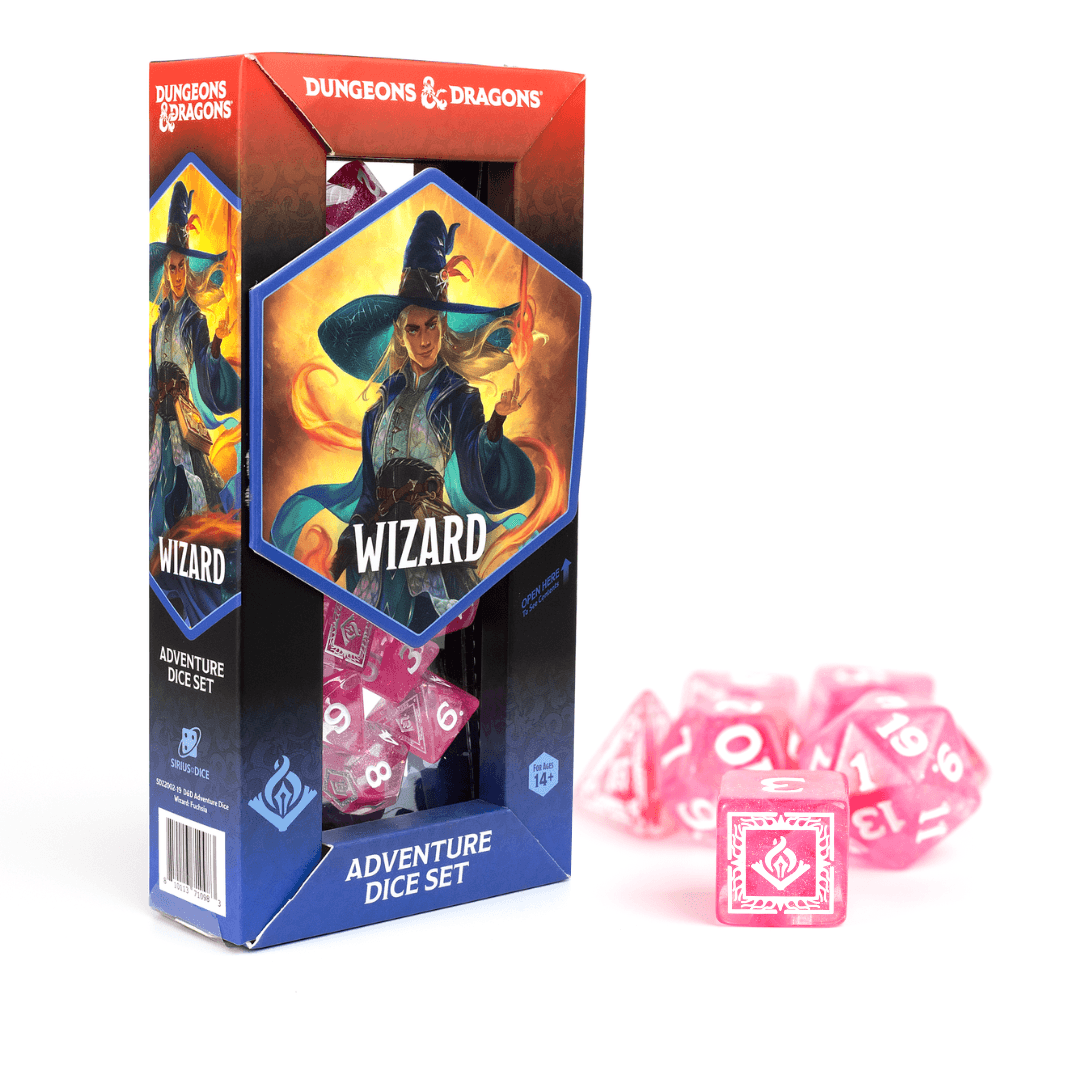 D&D Adventure Dice Set - Wizard Edition | Fuchsia 16pc Collection - 