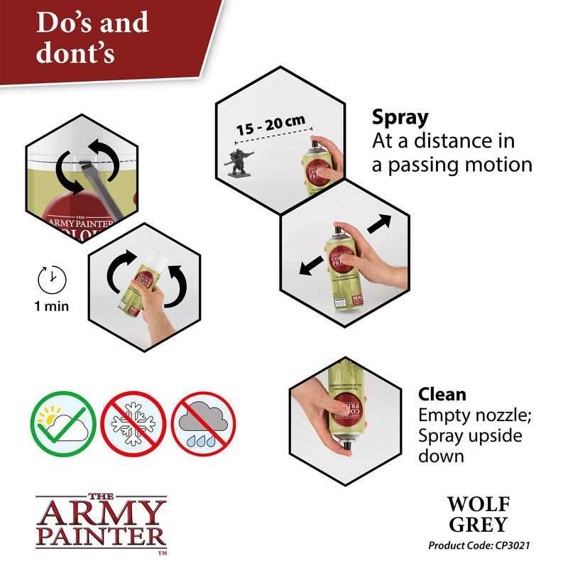 Army Painter Colour Primer: Wolf Grey - 