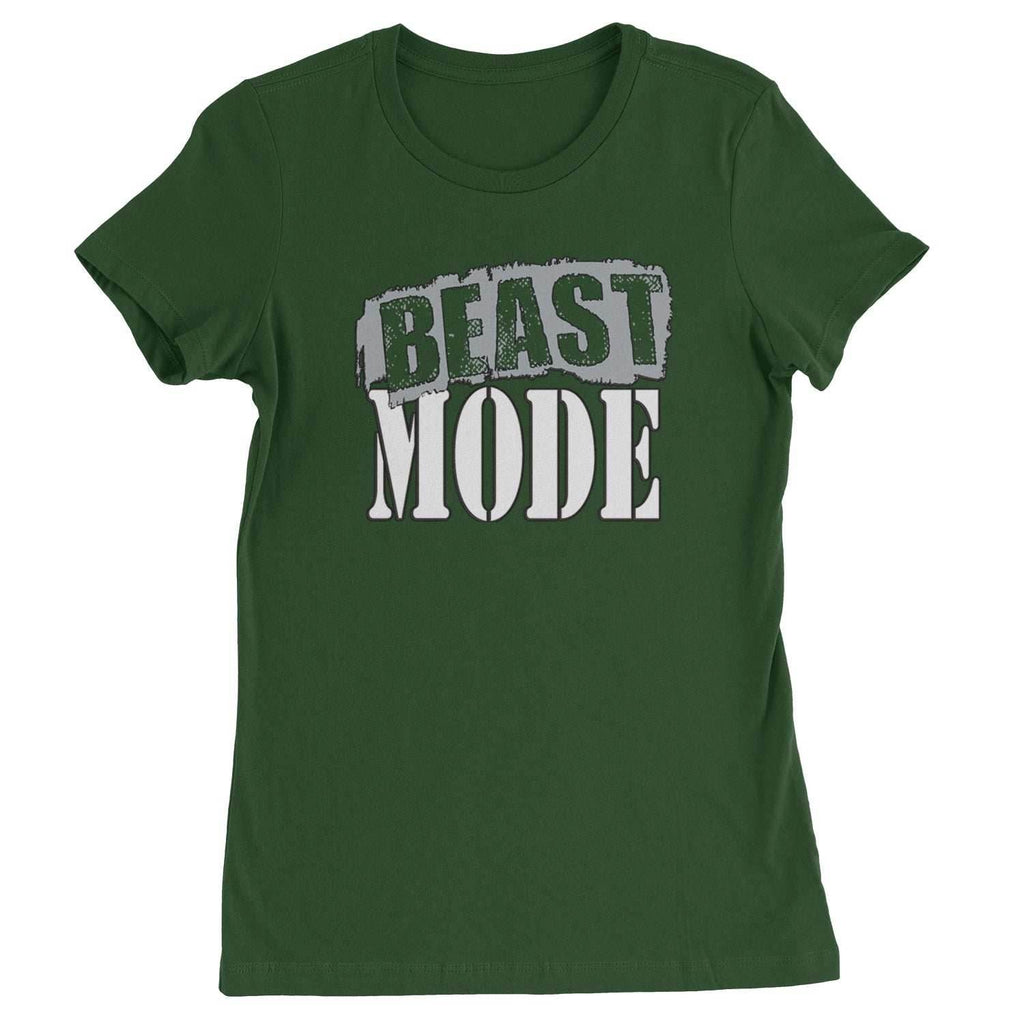 Beast Mode Training Gym Workout Womens T-shirt - Forest Green / Womens X-Small