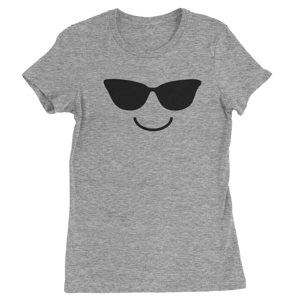 Emoticon Sunglasses Smile Face Womens T-shirt - Heather Grey / Womens X-Small