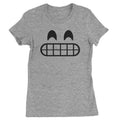 Emoticon Grinning Smile Face Womens T-shirt - Heather Grey / Womens X-Small