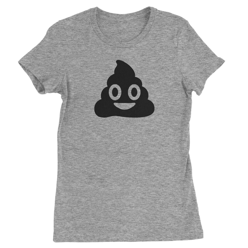 Emoticon Poop Face Smile Face Womens T-shirt - Heather Grey / Womens X-Small