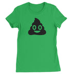 Emoticon Poop Face Smile Face Womens T-shirt - Kelly Green / Womens X-Small