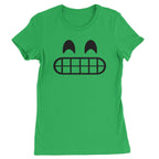 Emoticon Grinning Smile Face Womens T-shirt - Kelly Green / Womens X-Small