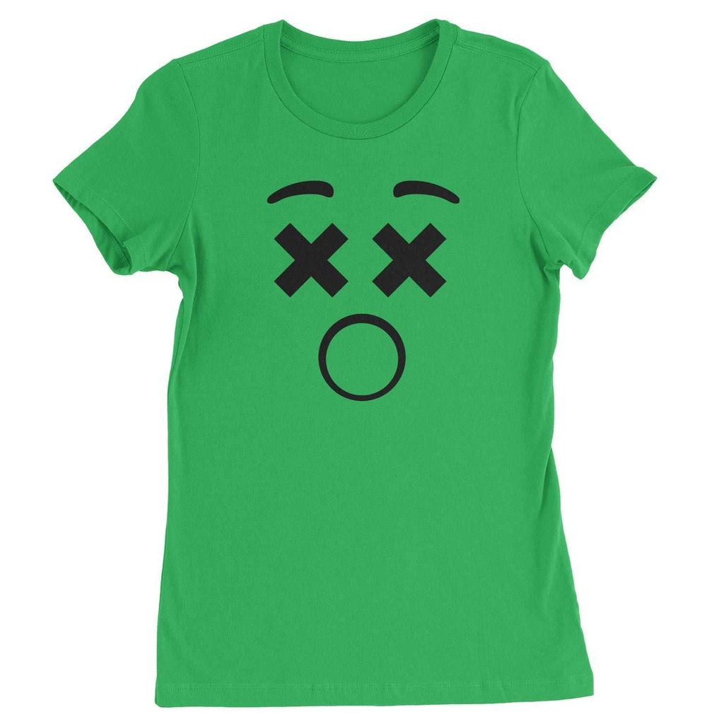 Emoticon XX Eyes Smile Face Womens T-shirt - Kelly Green / Womens X-Small