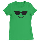 Emoticon Sunglasses Smile Face Womens T-shirt - Kelly Green / Womens X-Small