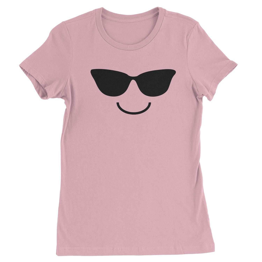 Emoticon Sunglasses Smile Face Womens T-shirt - Light Pink / Womens X-Small