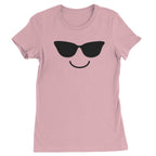 Emoticon Sunglasses Smile Face Womens T-shirt - Light Pink / Womens X-Small