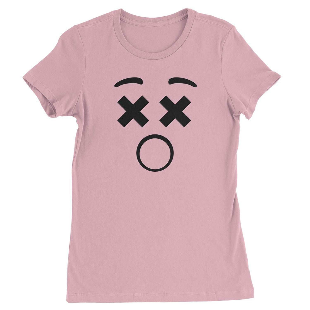 Emoticon XX Eyes Smile Face Womens T-shirt - Light Pink / Womens X-Small