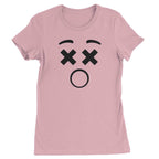 Emoticon XX Eyes Smile Face Womens T-shirt - Light Pink / Womens X-Small