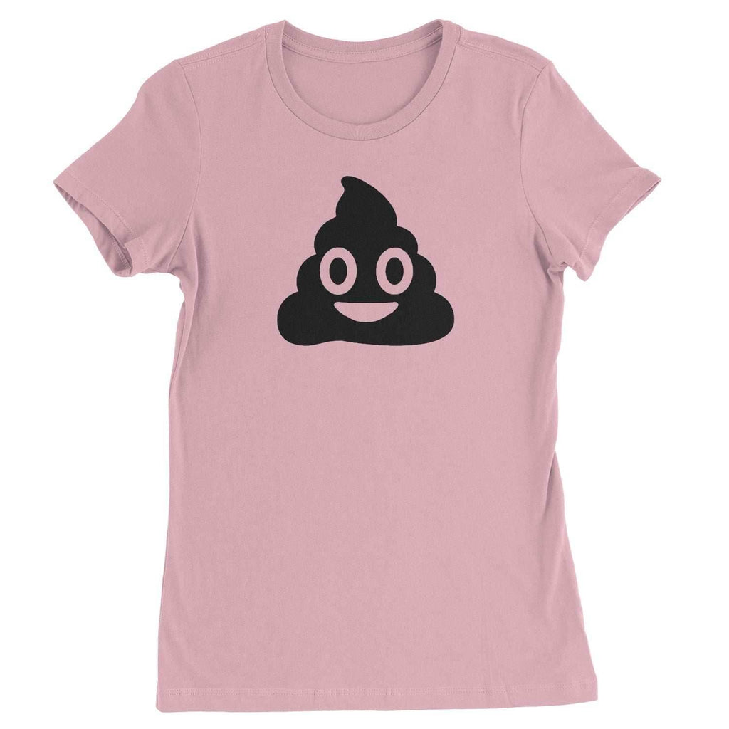 Emoticon Poop Face Smile Face Womens T-shirt - Light Pink / Womens X-Small