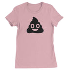 Emoticon Poop Face Smile Face Womens T-shirt - Light Pink / Womens X-Small