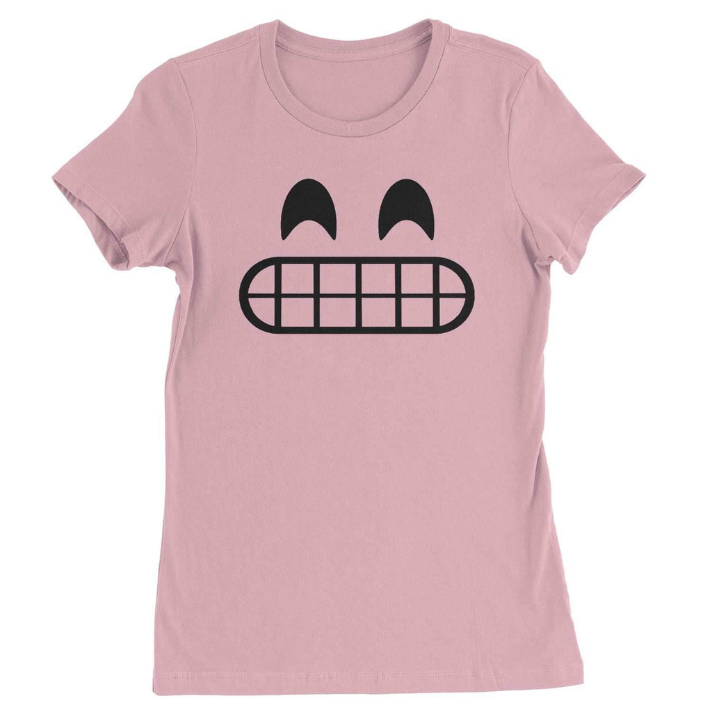 Emoticon Grinning Smile Face Womens T-shirt - Light Pink / Womens X-Small