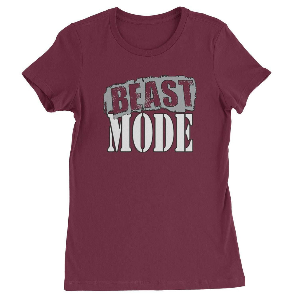 Beast Mode Training Gym Workout Womens T-shirt - Maroon / Womens X-Small