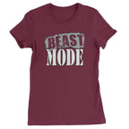 Beast Mode Training Gym Workout Womens T-shirt - Maroon / Womens X-Small