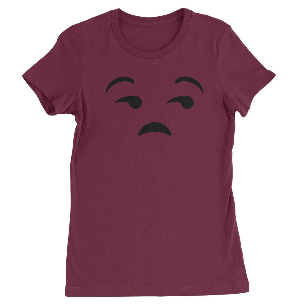 Emoticon Whatever Smile Face Womens T-shirt - Maroon / Womens X-Small