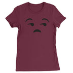 Emoticon Whatever Smile Face Womens T-shirt - Maroon / Womens X-Small