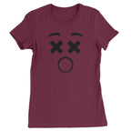 Emoticon XX Eyes Smile Face Womens T-shirt - Maroon / Womens X-Small