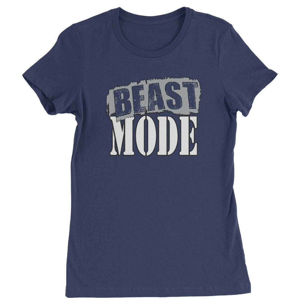 Beast Mode Training Gym Workout Womens T-shirt - Navy Blue / Womens X-Small