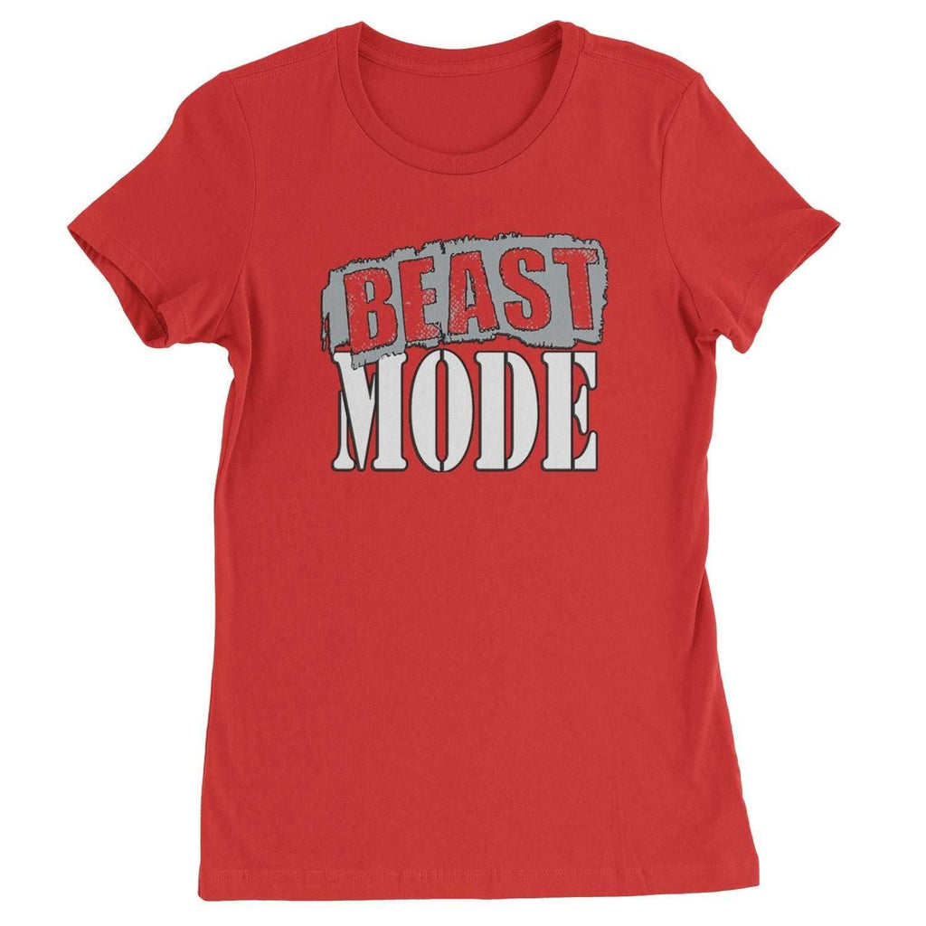 Beast Mode Training Gym Workout Womens T-shirt - Red / Womens X-Small